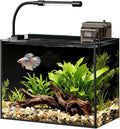 Glass Fish Tank Kit, 2.5 Gallon Betta Fish Tank Aquarium Starter Kit with Filter, Lights, Lid, for Betta, Goldfish, Small Fish or shrimg