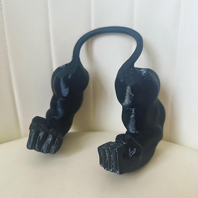 3D Printed Cat Muscle Arms, Halloween Cat Costume Accessory Neck Arms for Pet Cosplay, Lightweight Muscular Arms for Cats Birthday Party Supplie, Halloween Unique Costume Prop for Pets (Black)
