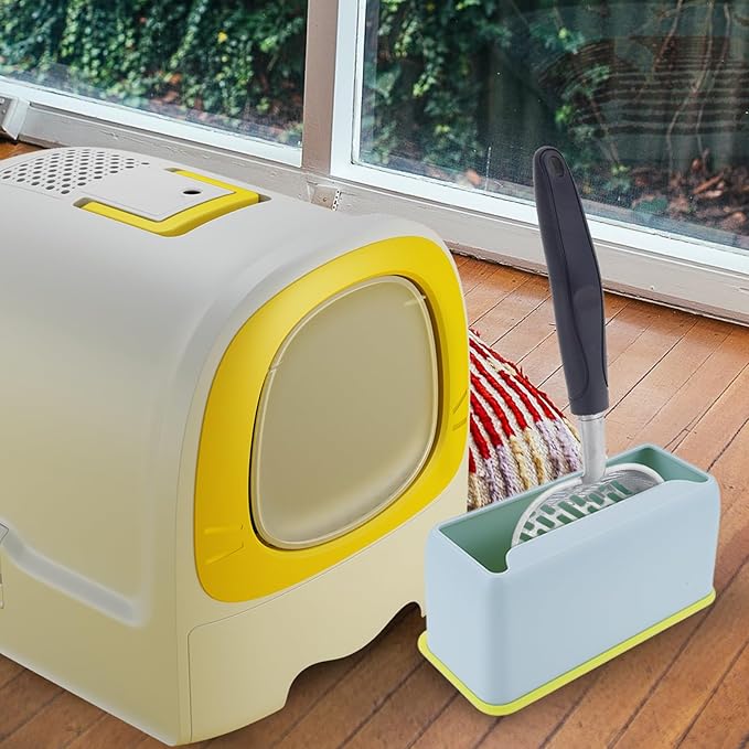 Cat Litter Scoop Holder Universal Plastic Base Compact Design for Easy Cleanup and Floor Protection in Home Litter Box Storage