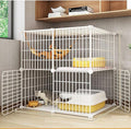 Cat Cage Indoor DIY Cat Playpen Detachable Metal Wire Kennels Indoor Cat Enclosures DIY Playpen Metal Kennel (2 Tier)