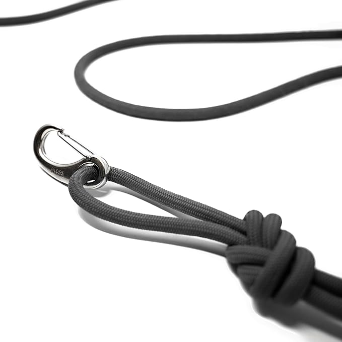 Long Rope Leash for Cats, Small Dogs & Puppies – Heavy Duty, Tangle-Free Lead for Walking, Training & Outdoor Play – Durable Nylon Pet Leash (Black, 6FT)