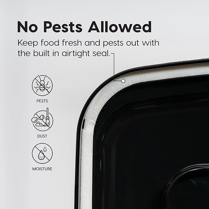IRIS USA Dog Food Storage Container, Airtight Lid, Up to 13 Pounds Pet Food Storage, Versatile Pet Food Bin, Treats, BPA Free, Smoke