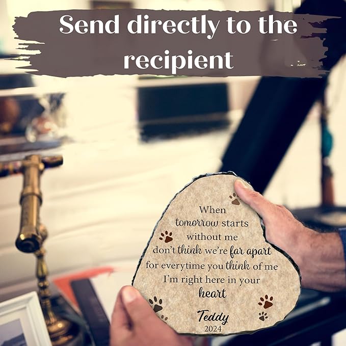 Personalized Cat Memorial Stone, Dog Cat Loss Memorial Gift, Loss of Cat Sympathy Gift, Memorial Plaque Pet Passing Away Gift (S-008)