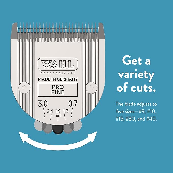 WAHL Professional Animal 5-in-1 Adjustable Blade Arco, Bravura, Chromado, Creativa, Figura, and Motion Pet, Dog, and Horse Clippers - Fine (2179-301)