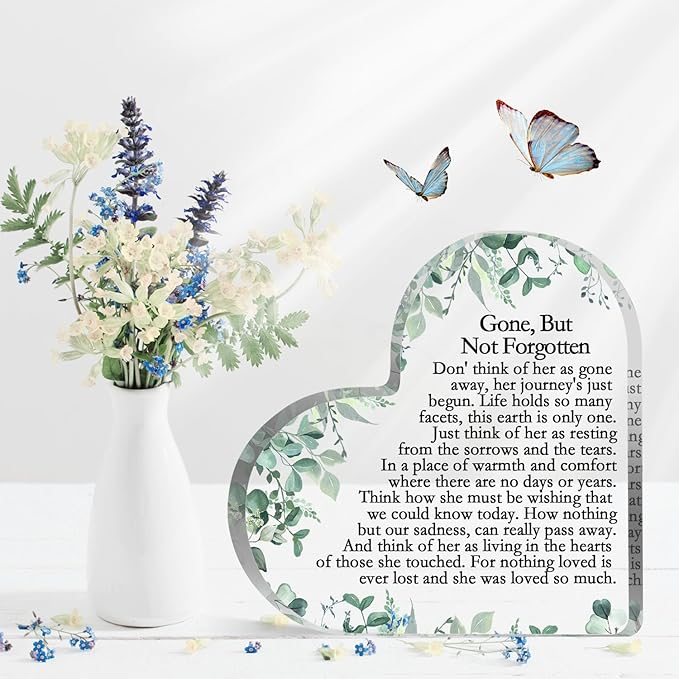 Sympathy Memorial Gifts for Loss Loved One, Father Mother Bereavement Remembrance Sign, Condolence Paperweight Keepsake, Funeral Grief Memorial Decor for Table Desk Home