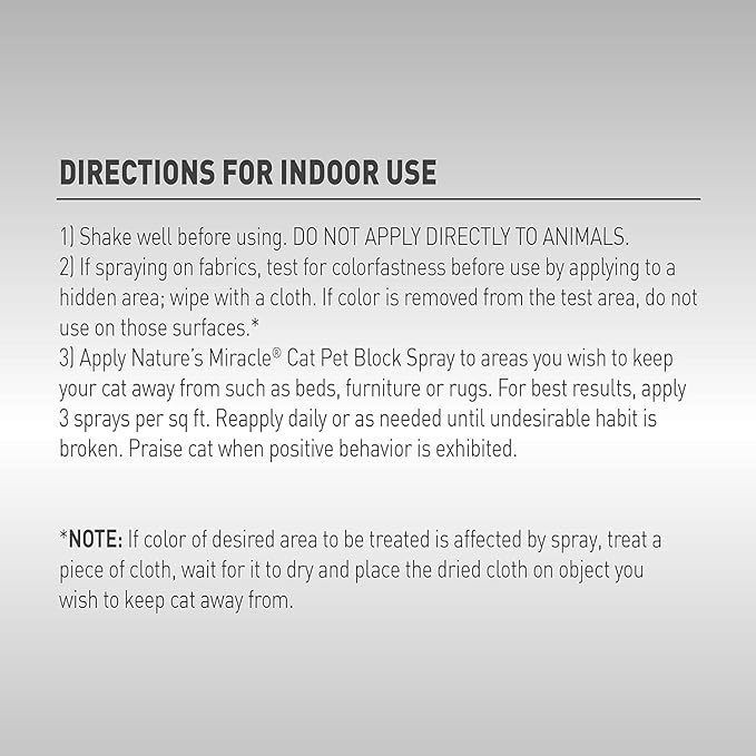 Nature's Miracle Advanced Platinum Cat Pet Block Repellent Spray,8 Ounces,Indoor Training Aid for Cats,(Pack of 2)