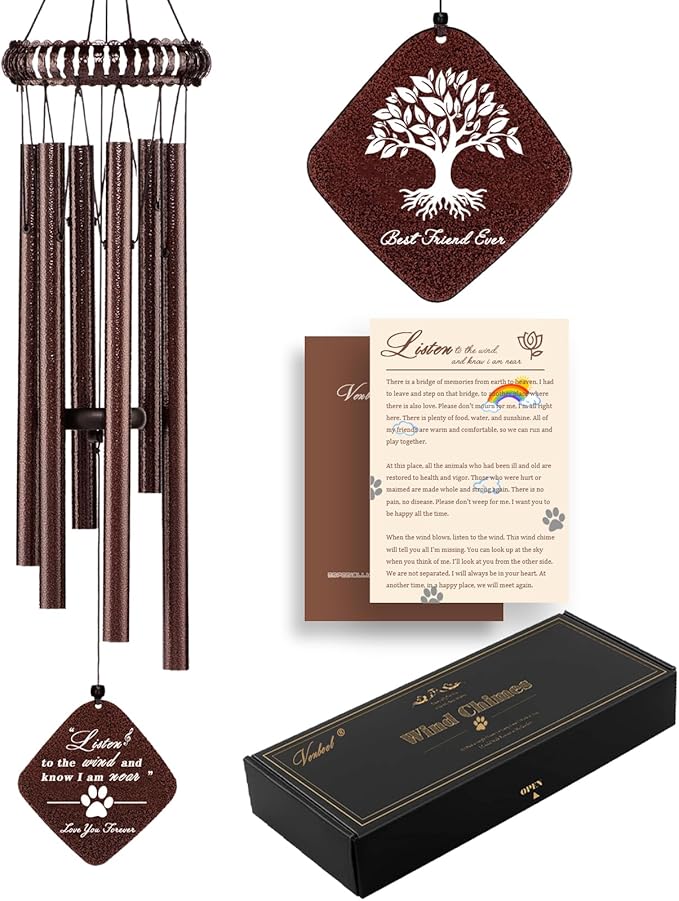 28" Pet Memorial Wind Chime, Dog Memorial Gifts for Loss of Dog, Passing Away Sympathy Bereavement Remembrance Pet Gift