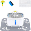 Wonder Creature Cat Water Fountain Stainless Steel, 84oz/2.5L Automatic Pet Water Fountain with Water Level Window and LED Light for Water Shortage Alert