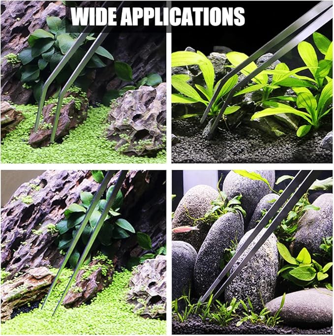 Aquarium Tank Aquatic Plant Tools Sets, 15 Inch Stainless Steel 3 Pack Aquatic Plants Tool, for Fish Starter Kits & Aquariums Tank