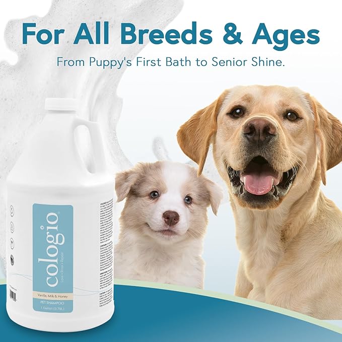 Dog Shampoo with Manuka Honey, Moisturizing Dog Shampoo for Sensitive and Dry Itchy Skin, Shampoo for Dogs with Allergies and Dry Skin, Odor Eliminator, Paraben-Free, Made in USA 1 Gallon
