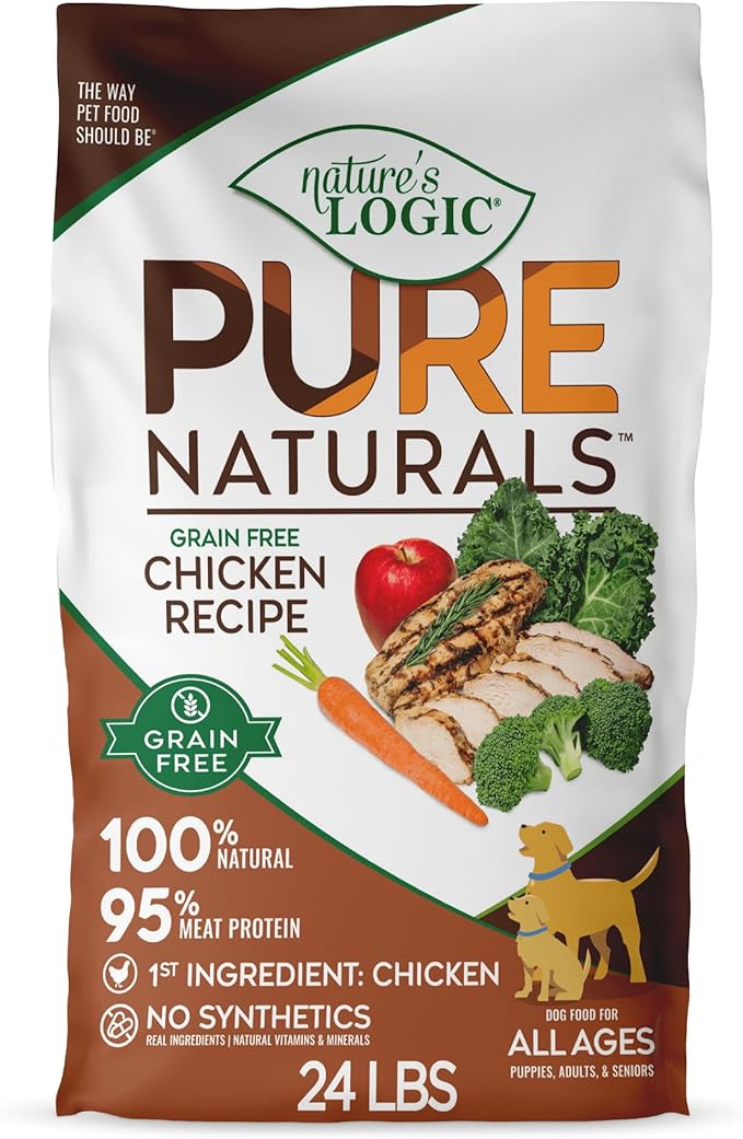 Nature’s Logic Pure Naturals™ 100% Natural Grain-Free Chicken Recipe Synthetic-Free Dry Dog Food, 24 lbs