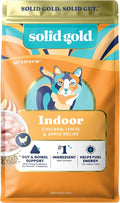 Solid Gold Indoor Dry Cat Food - Grain Free & Gluten Free - Chicken Cat Food Dry Kibble for Indoor Cats w/Probiotics & Fiber for Gut Health - Sensitive Stomach & Hairball Support for Adult Cats - 6LB
