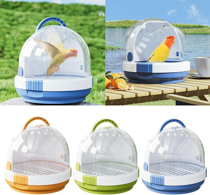 Portable Clear Bird Parrots Transport Cage Window Ventilated Carrier Bag Breathable Bird Carrier Travel Bag