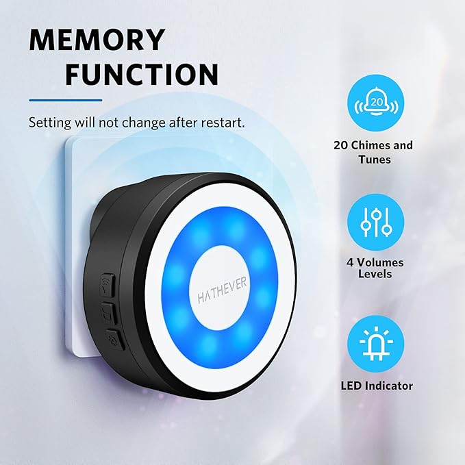 Dog Bell for Door Potty Training, Wireless Doggie Door Bell Operating at 1000 Feet with Chew Resistant IP65 Waterproof Touch Button, 4 Notification Modes