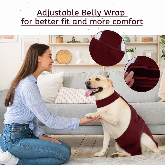 Dog Diapers Female Reusable Washable Period Diaper with Suspender,Adjustable Dog Panties Anti-Harassment, Doggie Diapers for Incontinence, Heat Cycles, or Senior Dogs（XS-XL