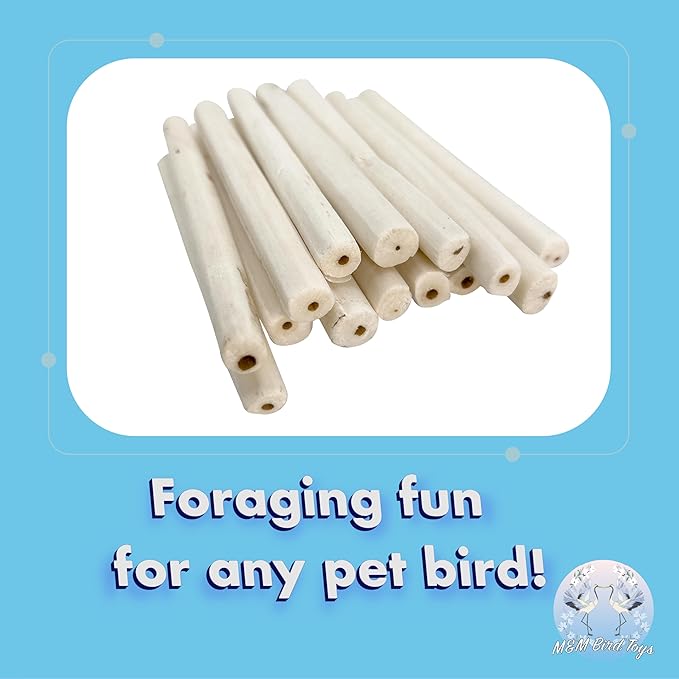 5512 Skinny Sola Logs Pk20 - Handcut skinny sticks of natural sola wood, Airdried, Lightweight, Easy to chew for all size of pet birds, Versatile, Great for Budgie Canary Lovebird Parrotlet Canary