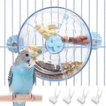 BNOSDM Bird Foraging Toy Creative Feeder Systems with Seed Food Rotating Wheel for Enrichment & Training Parrot Puzzle Toys Ideal for Small and Medium Cockatiel Parakeet Conure(Blue)