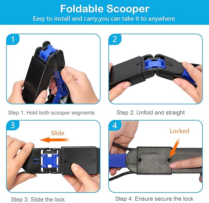UPSKY Pooper Scooper for Large Small Dogs, Folding Dog Poop Scooper, Sturdy Spring and Premium Materials，Easy to Use for Grass, Dirt, Gravel Pick Up Shovel
