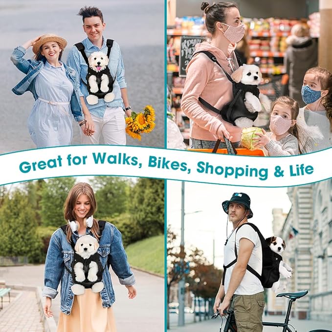 Mosago Dog Backpack Carrier, Adjustable Pet Front Carriers, Legs Out Carrying Sling Travel Bag for Small Medium Dogs 4-7 Lbs, Soft Wearable Puppy Chest Carry Backpacks for Walking/Hiking/Camping