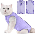 Avont Cat Recovery Suit - Kitten Onesie for Cats After Surgery, Cone of Shame Alternative Surgical Spay Suit for Female Cat, Post-Surgery or Skin Diseases Protection -Purple(L)