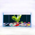 3.5 Gallon Fish Tank 30 * 30 * 15CM- Low Iron Glass Aquarium with Non-Slip Mat, Background Paper & Corner Protectors | Betta, Turtle, Shrimp Habitat Kit | Beginner Friendly Small Aquarium