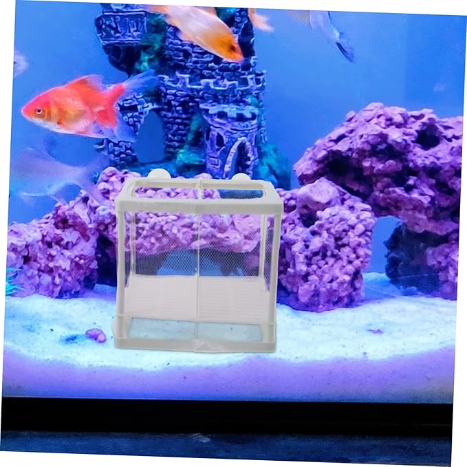 Yardwe 2pcs Fish Breeding Isolation Box Transparent Plastic Hatching Tank Suction Cups for Betta and Guppy Fry Lightweight and Easy to Install Fish Tank Divider