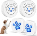 Dog Doorbell, Wireless Ring Bell to Go Outside, IP55 Waterproof Buttons, 55 Melodies, 4 Volume Levels & 950ft Range (White, 2 Recievers 2 Transmitters)