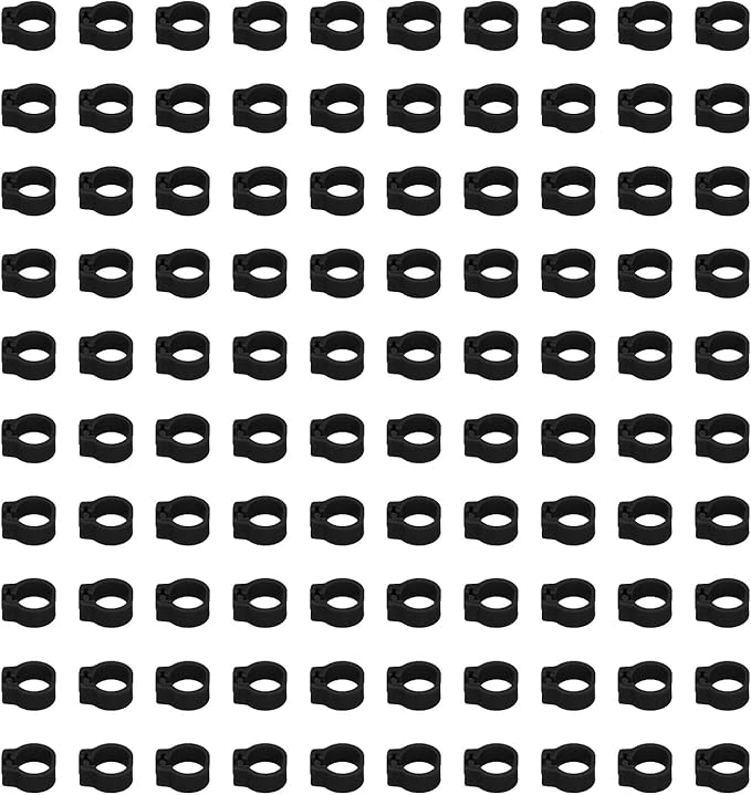 Fydun 100PCS S Leg Rings, 8mm Pigeons Identification Poultry Plastic Bird Foot Clip Pool Vacuum Hoses Bands No Words SuppliesOrange Health Supplies Band for Identify Orange (Black)