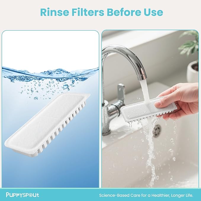 Cat Water Fountain Filters - 108oz/3.2L Cat Water Fountain, Stainless Steel Pet Fountain Dispenser for Cats, Dogs, Multiple Pets (10 pcs Filters)