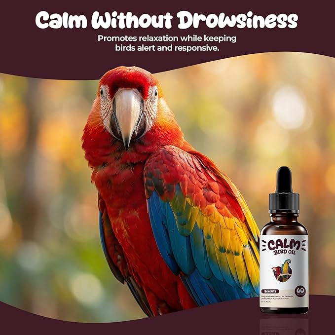 Bird Calming Drops – Liquid Calming Supplement for Parrots & Pet Birds, Supports Relaxation, Emotional Balance & Stressful Situations