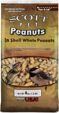Scott Pet Wild Bird Seed, Whole Peanuts, 4 lbs Bag, Feed, Great Source of Protein and Fiber, Peanuts for Outside Wild Birds