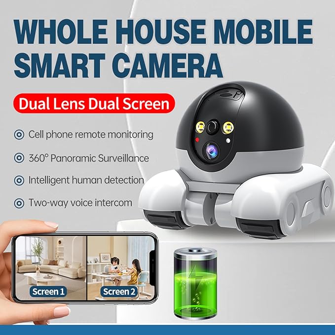 Pet Camera Home Security Camera,1080P Indoor Movable Cameras,2 Way Talk,Motion Detection,Night Vision,Wireless House Movable Cameras with APP Remote Control for Cats Dogs