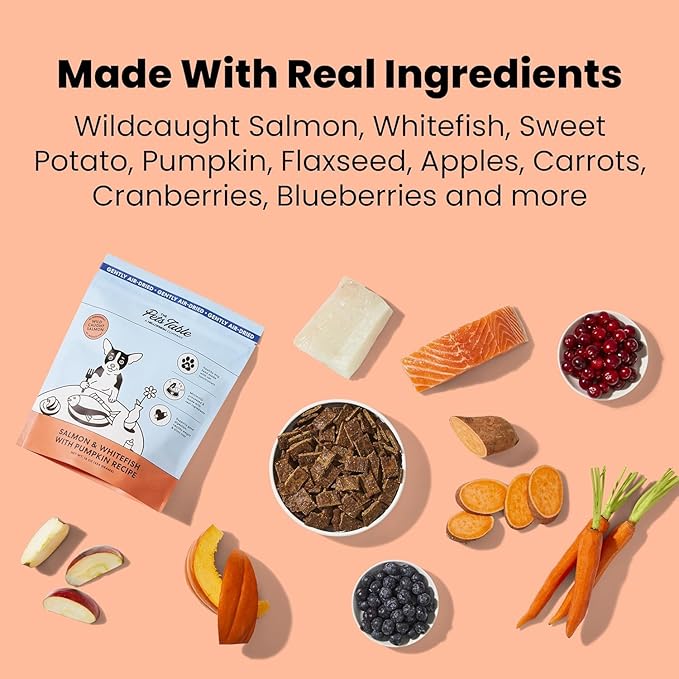 The Pets Table Salmon & Whitefish with Pumpkin Grain Free Air Dried Dog Food, 1 lb / 16 oz Bag