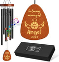Personalized Dog Memorial Gifts for Loss of Dog, 25.5'' Pet Memorial Gifts for Dogs, Pet Memorial Wind Chimes, Loss of Dogs Sympathy Gift, Pet Passing Away Gift for Loss Loved One(Design 3, Black)