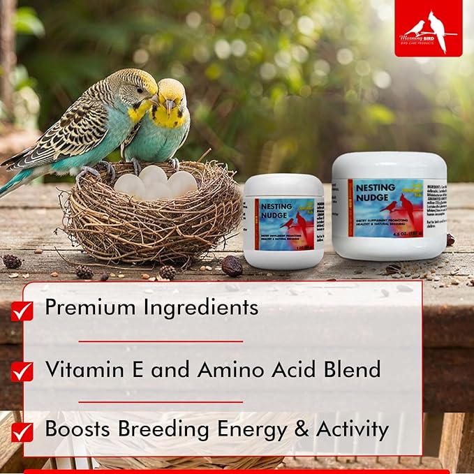Morning Bird Nesting Nudge 4.5 Oz – Supports Reproductive Health & Energy – Stimulates Male and Female Reproductive Systems - Breeding Supplement with Essential Amino Acids & Vitamin D3