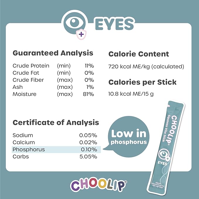 Choolip Squeeze Vita Stick Lickable Cat and Dog Treats, 49-Count Eye Support Variety Pack, Chicken and Tuna with Lutein, Omega-3 and Grapeseed Extract