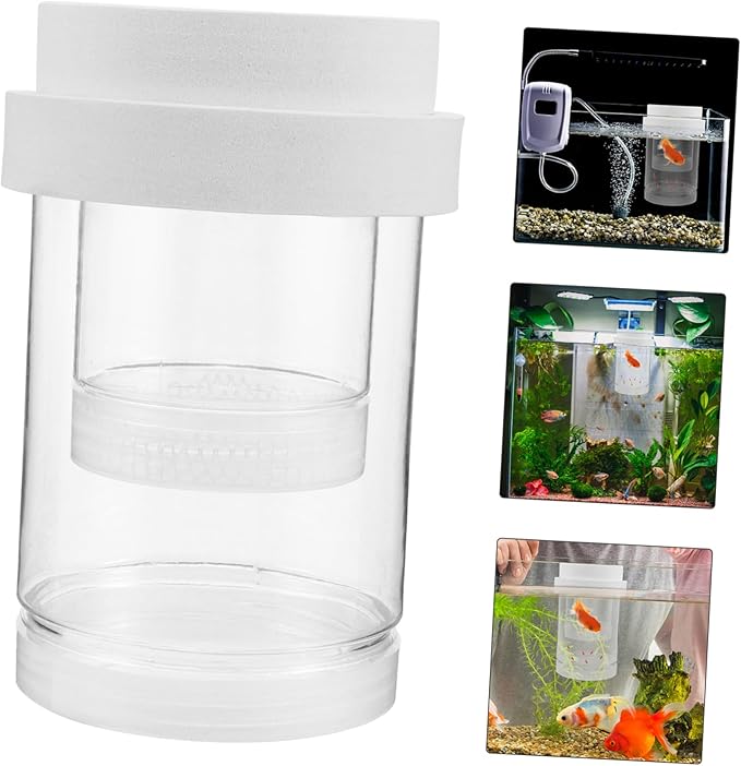 Kisangel 1 Set Fish Breeding Box: Guppy Breeder Box - Floating Isolation Hatchery Incubator for Guppy Betta Shrimp - Transparent Fish Tank Divider
