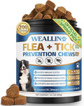 Flea and Tick Prevention for Dogs, 200 Soft Chews for Dog Fleas Ticks Treatment, Natural Dogs Oral Flea Chewables Support Supplement, Flea and Tick Chews for All Breeds & Sizes