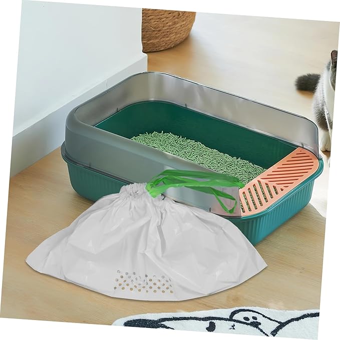 Totority 7pcs Cat Litter Filter Bags Sturdy and Pouch for Litter Cleaning Waste Disposal Bags for Pet Owners White