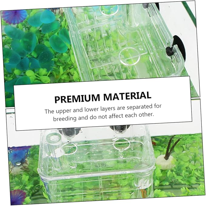 Happyyami 2pcs Fish Breeding Tank Divider Acrylic Fish Box Breeding Tank for Guppies and Goldfish