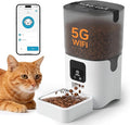 PAPIFEED 5G WiFi Automatic Cat Feeders: Smart Automatic Cat Food Dispenser with Slow Feeding Mode, Detachable for Easy Cleaning, Pet Feeder with Alexa, 1-30 Meals Per Day for Multiple Pets (6L/25 Cup)