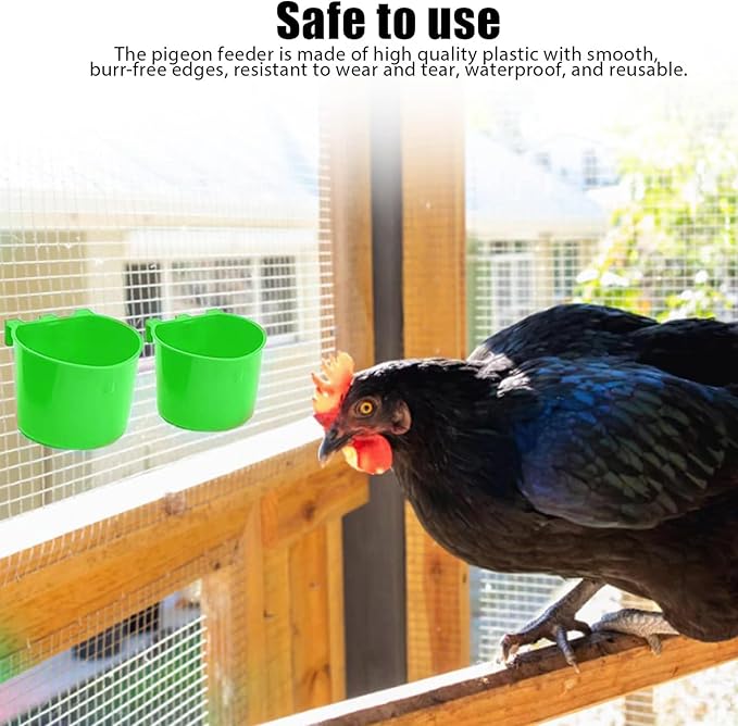 30 Pcs Chicken Coop Feeder Water Cup,8 oz Cage Cups Chicken Feeder Waterer, Cage Cups Birds Hanging Feeders, Chicken Feeder Water Bowl for Parakeet Poultry Pigeon Bunny Wire Cage(Green)