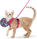 rabbitgoo Cat Harness and Leash for Walking, Escape Proof Soft Adjustable Vest Harnesses for Cats, Easy Control Breathable Reflective Strips Jacket, Coconut Fuchsia,XS