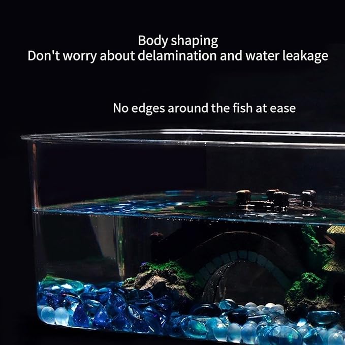 Transparent Acrylic Fish Tanks Large Capacity Aquarium for for Axolotls, Newts Clear Acrylic Aquarium Tanks, 36*25*15.5cm, as the pic show