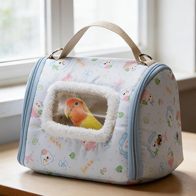 Travel Bird Carrier, Window Parrot Box, Portable Transport Case with Breathable Feature, Lightweight Bird Cage for Small Birds, Pet Carrier with Easy Carry Design for Outdoor Adventures