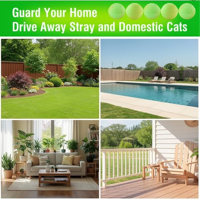 Natural Peppermint Oil Cat Deterrent Outdoor and Indoor, Keep Cats Permanently Out of Yard, Lawn, Garden, Furniture, Mulch & Flower,8 Pack
