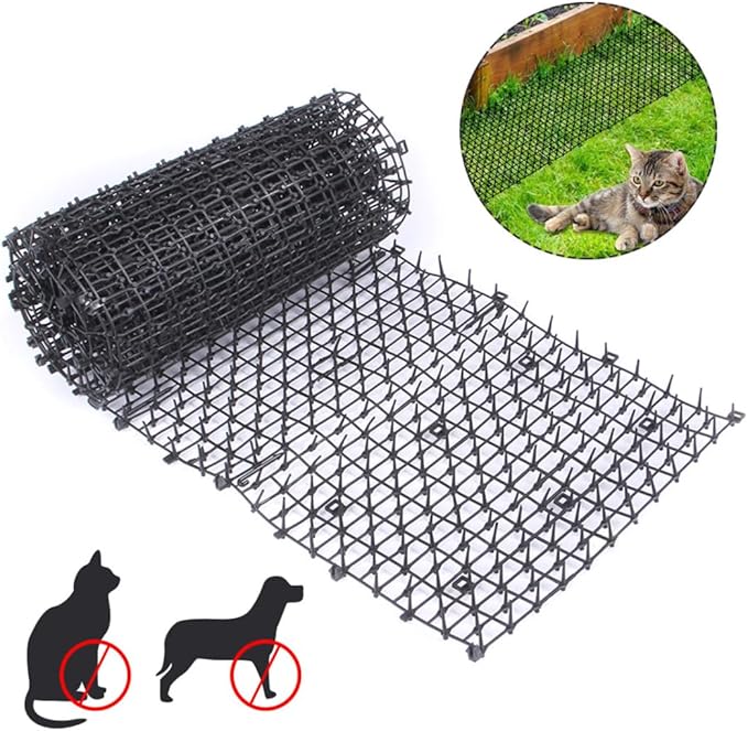 Cat Scat Mat with Spikes, 2m x 28cm Cat Dog Animal Spikes Repellent Mat, Anti Indoor Outdoor for Garden, Fence Foam Toe spacers 100 Pack, Disposable Finger sepa