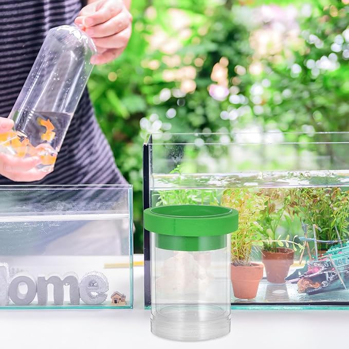 BESPORTBLE Small Green Aquarium Fish Breeding Box with Floating Egg Isolation Net Guppy Fry Incubation and Fish Tank Hatchery Divider