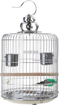 Small Bird Cage Stainless Steel Parrots Carriers With Wood Stand And Metal Cups For Lovebirds Finches Parakeets Bird Travel Cage Small With Perches Stand And Bowls For Parrots Cockatiels Conures