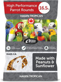 Hari Tropican Bird Food, Hagen Parrot Food Spheres with Peanuts & Sunflower Seeds, High Performance Formula, 8mm, 16.5 lb Bag
